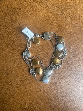 Brighton Mixed Metal Multi-Strand Disc Bracelet in Gold and Silver